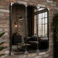 Black Metal Industrial Style Large Wall Mirror thumbnail