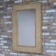 Wall Mirror - Rectangular - Acacia Wood and Rattan Frame