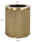 Ironville Brass Ribbed Round Planter 