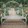 Antique Grey Metal Garden Bench thumbnail