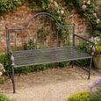 Grey Metal Garden Bench thumbnail