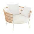 Joa Outdoor Chair - Natural and White - Rattan and Metal