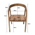 Lenzo Garden Dining Chair - Set of 2 - Curved Back - Natural - Teak Wood