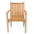 Marco Garden Dining Armchair - Set of 2 - Slatted - Natural - Teak Wood