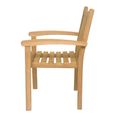 Marco Garden Dining Armchair - Set of 2 - Slatted - Natural - Teak Wood
