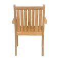 Marco Garden Dining Armchair - Set of 2 - Slatted - Natural - Teak Wood