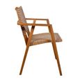 Stacking Anya Garden Dining Armchair - Set of 2 - Natural - Rattan and Teak Wood