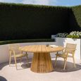 Stacking Anya Garden Dining Armchair - Set of 2 - Natural - Rattan and Teak Wood