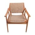 Stacking Silla Garden Dining Armchair - Set of 2 - Natural - Rattan and Teak Wood