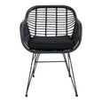 Trieste Garden Dining Armchair - Set of 2 - Black Rattan