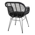 Trieste Garden Dining Armchair - Set of 2 - Black Rattan