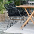 Trieste Garden Dining Armchair - Set of 2 - Black Rattan