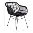 Trieste Garden Dining Armchair - Set of 2 - Black Rattan
