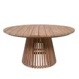 Cindo Outdoor Coffee Table - Round - Slatted Base - Natural - Teak Wood