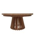 Cindo Outdoor Coffee Table - Round - Slatted Base - Natural - Teak Wood