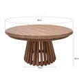 Cindo Outdoor Coffee Table - Round - Slatted Base - Natural - Teak Wood