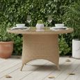 Brayford Outdoor Round Dining Table Large Natural Rattan