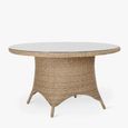Brayford Outdoor Round Dining Table Large Natural Rattan
