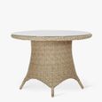 Brayford Outdoor Round Dining Table Large Natural Rattan