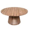 Cindo Garden Dining Table - 150cm - 6 Seater - Round - Slatted Base - Natural - Teak Wood