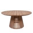 Cindo Garden Dining Table - 150cm - 6 Seater - Round - Slatted Base - Natural - Teak Wood