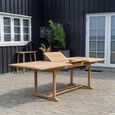 Butterfly Extending Garden Dining Table - 180cm-240cm - 6-10 Seater - Teak Wood - Trestle Base