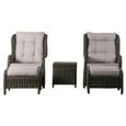 Clearance - Cinto Outdoor Garden High Back Lounge Set - Natural Rattan - A217