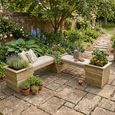 Garden Corner Planter Bench - Timber Wood