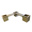 Garden Corner Planter Bench - Timber Wood