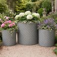 Garden Planter - Set of 3 - Round - Metal