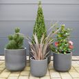 Garden Planter - Set of 4 - Grey - Fibre Clay