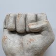 Fist Plant Stand - White Distressed Stone Finish