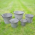 Garden Planter Bucket - Set of 5 - Metal
