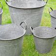 Garden Planter Bucket - Set of 5 - Metal