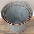 Garden Planter - Set of 3 - Copper Rim - Metal