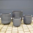 Garden Planter - Set of 4 - Grey - Fibre Clay