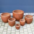Garden Planter - Set of 6 - Terracotta Effect - Fibre Clay