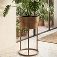 Chadd Planter - Round - Brushed Gold - Metal
