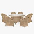 Brayford Outdoor Round Dining Set Large Natural Rattan