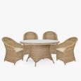 Brayford Outdoor Round Dining Set Small Natural Rattan