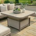 Pulse U Shape Corner Garden Dining Set - Rising Table - Ceramic Top - Latte