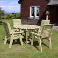 Ergo Garden Dining Set - 4 Seater - Round - Timber Wood