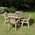 Ergo Garden Dining Set - 4 Seater - Round - Timber Wood