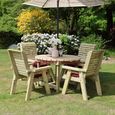 Ergo Garden Dining Set - 4 Seater - Round - Timber Wood