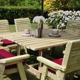 Ergo Garden Dining Set - Square - 8 Seater - Redwood