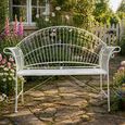 Crete Garden Bench - White - Metal