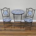 Amsterdam Mosiac Garden Bistro Set - Round - Blue and Black - Metal - 2 Chairs
