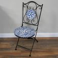 Amsterdam Mosiac Garden Bistro Set - Round - Blue and Black - Metal - 2 Chairs