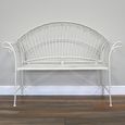 Crete Garden Bench - White - Metal