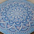 Mykonos Mosiac Garden Bistro Set - Round - Blue and Black - Metal - 2 Chairs